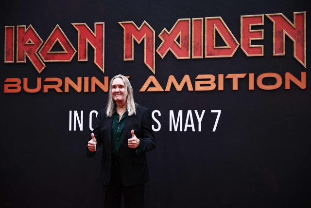 Nicko McBrain of Iron Maiden poses on the red carpet upon arrival to attend the world premiere of 'Iron Maiden: Burning Ambition' at Cineworld Leicester Square, in central London on May 5, 2026. (Photo by Henry NICHOLLS / AFP)