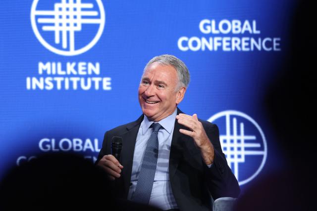 Ken Griffin, founder and CEO of multinational hedge fund Citadel, speaks during the 29th annual Milken Institute Global Conference at the Beverly Hilton in Beverly Hills, California on May 5, 2026. (Photo by Patrick T. Fallon / AFP)