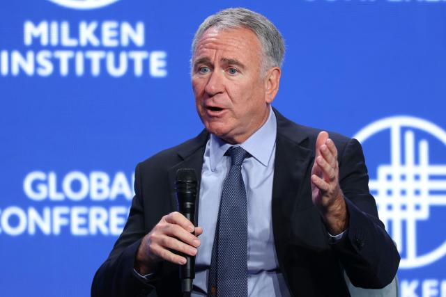 Ken Griffin, founder and CEO of multinational hedge fund Citadel, speaks during the 29th annual Milken Institute Global Conference at the Beverly Hilton in Beverly Hills, California on May 5, 2026. (Photo by Patrick T. Fallon / AFP)