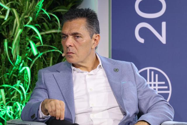 Founder of Builders and KIND Snacks, Daniel Lubetzky, speaks during the 29th annual Milken Institute Global Conference at the Beverly Hilton in Beverly Hills, California on May 5, 2026. (Photo by Patrick T. Fallon / AFP)