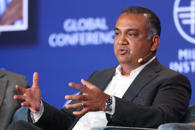 YouTube CEO Neal Mohan speaks during the 29th annual Milken Institute Global Conference at the Beverly Hilton in Beverly Hills, California on May 5, 2026. (Photo by Patrick T. Fallon / AFP)