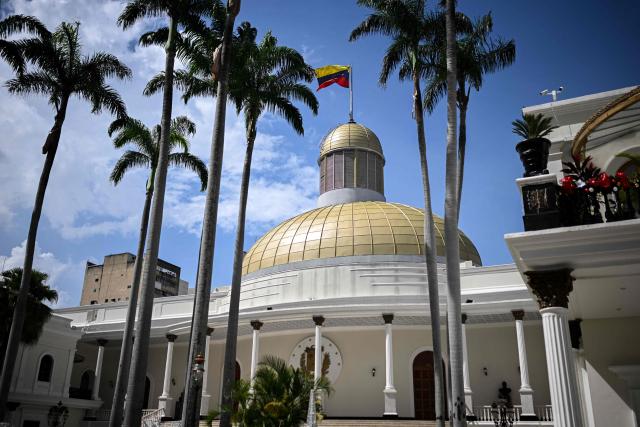 (FILES) This general view shows the Legislative Federal Palace, where the National Assembly meets in Caracas, on September 30, 2025. On May 5, 2026, the Venezuelan Parliament took the first step toward reforming the law governing the Supreme Court of Justice (TSJ), as part of the reforms pushed by Venezuela’s acting president following the capture of Nicolas Maduro. (Photo by Federico PARRA / AFP)