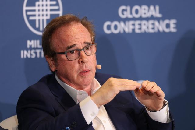 US News & World Report Executive Chairman and CEO Eric Gertler speaks during the 29th annual Milken Institute Global Conference at the Beverly Hilton in Beverly Hills, California on May 5, 2026. (Photo by Patrick T. Fallon / AFP)