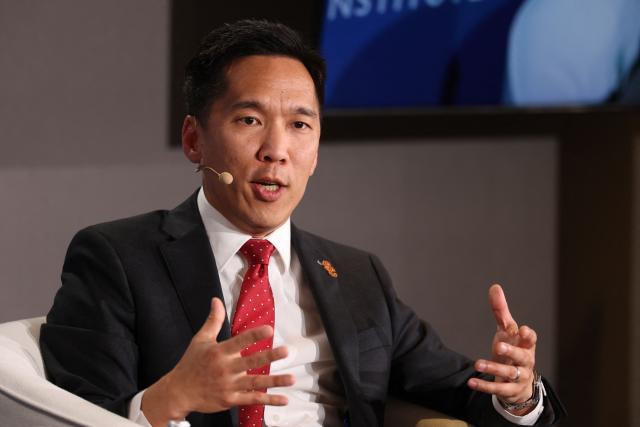University of Southern California President Beong-Soo Kim speaks during the 29th annual Milken Institute Global Conference at the Beverly Hilton in Beverly Hills, California on May 5, 2026. (Photo by Patrick T. Fallon / AFP)