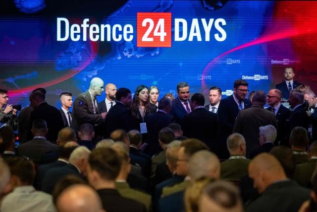 Visitors crowd at the plenary hall during the opening session of the "Defence24 Days" – a conference on defence and security attended by various leaders and experts from the region, in Warsaw, Poland, on May 6, 2026. (Photo by Wojtek RADWANSKI / AFP)