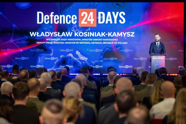 Poland's Deputy Prime Minister and Defence Minister Wladyslaw Kosiniak-Kamysz speaks during an opening session of the "Defence24 Days" – a conference on defence and security attended by various leaders and experts from the region, in Warsaw, Poland, on May 6, 2026. (Photo by Wojtek RADWANSKI / AFP)