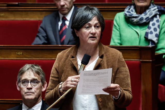 Ecologiste et Social's MP Christine Arrighi speaks during a session of questions to the government at The National Assembly, France's lower house of parliament in Paris on May 6, 2026. (Photo by STEPHANE DE SAKUTIN / AFP)