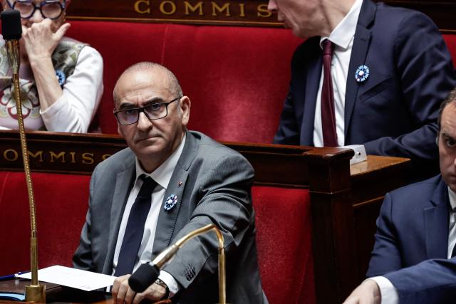 France's Interior Minister Laurent Nunez (C) looks on during a session of questions to the government at The National Assembly, France's lower house of parliament in Paris on May 6, 2026. (Photo by STEPHANE DE SAKUTIN / AFP)