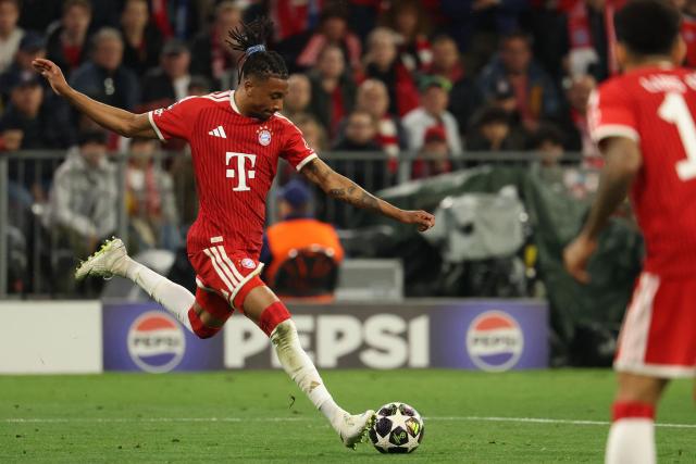 Bayern Munich's French midfielder #17 Michael Olise shoots during the UEFA Champions League second-leg, semi-final football match between FC Bayern Munich and Paris Saint-Germain (PSG) in Munich, southern Germany on May 6, 2026. (Photo by Odd ANDERSEN / AFP)