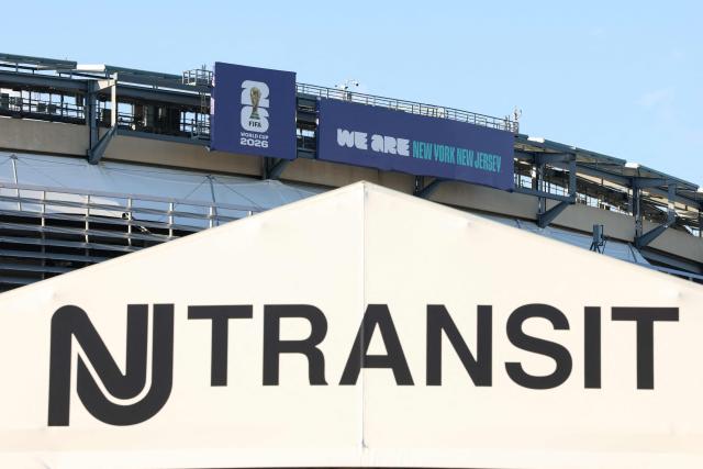 An under construction New Jersey Transit bus stop at New York New Jersey Stadium (temporarily renamed from MetLife Stadium for the 2026 FIFA World Cup) is seen in East Rutherford, New Jersey on May 7, 2026. The price of a roundtrip rail ticket from New York to the nearby stadium that will host the final and seven other matches at football's World Cup is being cut from $150 to $105, following outrage from fans, an official said Thursday. (Photo by CHARLY TRIBALLEAU / AFP)