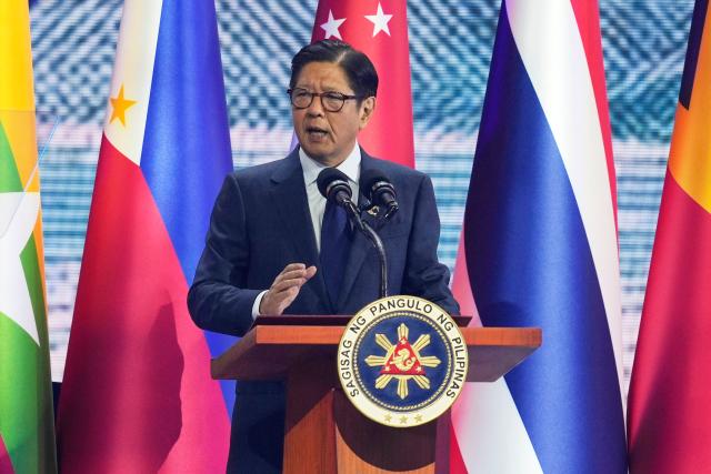 Philippine President Ferdinand Marcos Jr. delivers his remarks during the 48th Association of Southeast Asian Nations (ASEAN) summit in Cebu, central Philippines on May 8, 2026. (Photo by Aaron FAVILA / POOL / AFP)