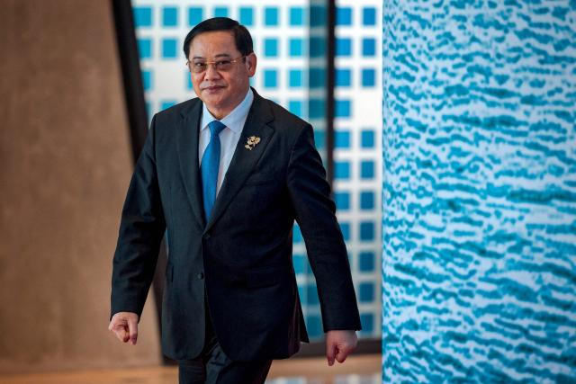 Laos Prime Minister Sonexay Siphandone arrives for a welcome ceremony during the 48th Association of Southeast Asian Nations (ASEAN) summit in Cebu, central Philippines on May 8, 2026. (Photo by Ezra Acayan / POOL / AFP)