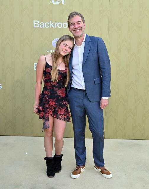 US actor Mark Duplass (R) and daughter Molly Duplass attend the LA special screening of "Backrooms" at the Aero Theatre in Santa Monica, California on May 7, 2026. (Photo by LISA O'CONNOR / AFP)
