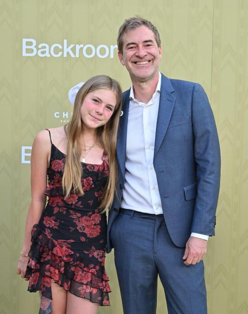 US actor Mark Duplass (R) and daughter Molly Duplass attend the LA special screening of "Backrooms" at the Aero Theatre in Santa Monica, California on May 7, 2026. (Photo by LISA O'CONNOR / AFP)