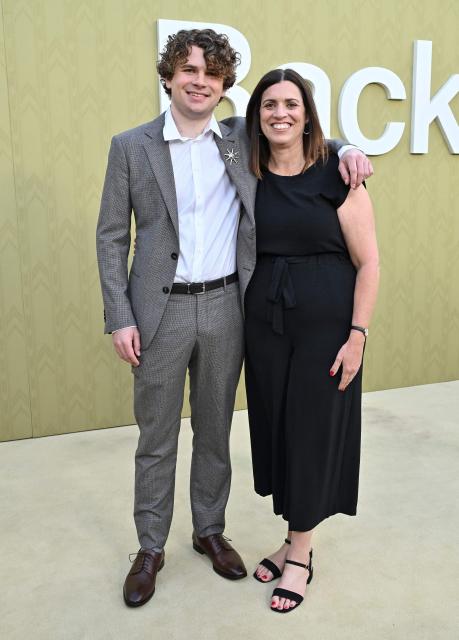 US director Kane Parsons and mother Susie Taylor attend the LA special screening of "Backrooms" at the Aero Theatre in Santa Monica, California on May 7, 2026. (Photo by LISA O'CONNOR / AFP)