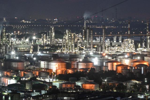 A general view of the crude oil refinery Sinopec Jinling Petrochemical Plant in Nanjing, in China's eastern Jiangsu province on May 8, 2026. (Photo by HECTOR RETAMAL / AFP)