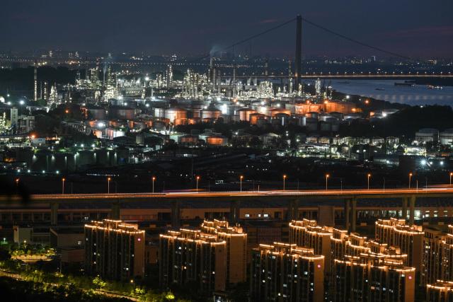 A general view of the crude oil refinery Sinopec Jinling Petrochemical Plant in Nanjing, in China's eastern Jiangsu province on May 8, 2026. (Photo by HECTOR RETAMAL / AFP)