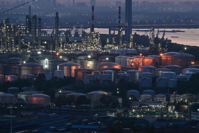 A general view of the crude oil refinery Sinopec Jinling Petrochemical Plant in Nanjing, in China's eastern Jiangsu province on May 8, 2026. (Photo by HECTOR RETAMAL / AFP)