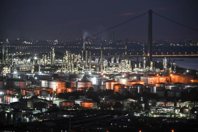 A general view of the crude oil refinery Sinopec Jinling Petrochemical Plant in Nanjing, in China's eastern Jiangsu province on May 8, 2026. (Photo by HECTOR RETAMAL / AFP)