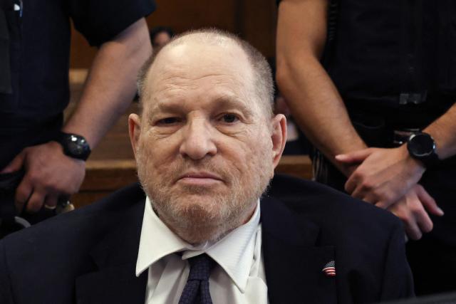 Former Hollywood film producer Harvey Weinstein appears in Manhattan Supreme Court during his retrial in New York City on May 8, 2026. The retrial of Weinstein on a rape charge on which a jury was previously deadlocked began on April 14, although he will remain imprisoned for other offenses regardless of the verdict. Weinstein is accused of the third-degree rape of Jessica Mann, who starred in the 2015 romantic comedy "This Isn't Funny." (Photo by TIMOTHY A. CLARY / POOL / AFP)