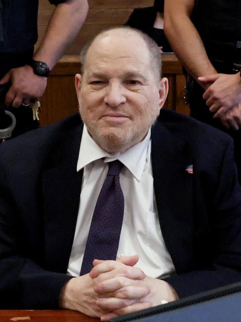 Former Hollywood film producer Harvey Weinstein appears in Manhattan Supreme Court during his retrial in New York City on May 8, 2026. The retrial of Weinstein on a rape charge on which a jury was previously deadlocked began on April 14, although he will remain imprisoned for other offenses regardless of the verdict. Weinstein is accused of the third-degree rape of Jessica Mann, who starred in the 2015 romantic comedy "This Isn't Funny." (Photo by TIMOTHY A. CLARY / POOL / AFP)