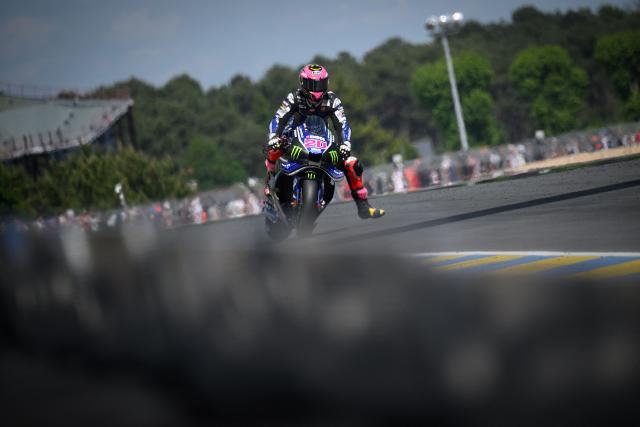 Monster Energy Yamaha MotoGP's French rider Fabio Quartararo competes during the first practice session ahead of the French Moto GP Grand Prix of France at Le Mans, northwestern France, on May 8, 2026. (Photo by Loic VENANCE / AFP)
