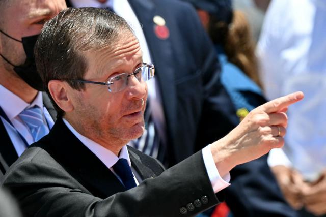 Israel's President Isaac Herzog gestures as he arrives for the inauguration ceremony of Costa Rica's president-elect Laura Fernandez, at the National Stadium in San Jose, on May 8, 2026. Costa Rican political scientist Laura Fernandez will be inaugurated as president on May 8, 2026, the latest right-winger to win power in Latin America on a promise to combat drug-related violence. (Photo by MARTIN BERNETTI / AFP)