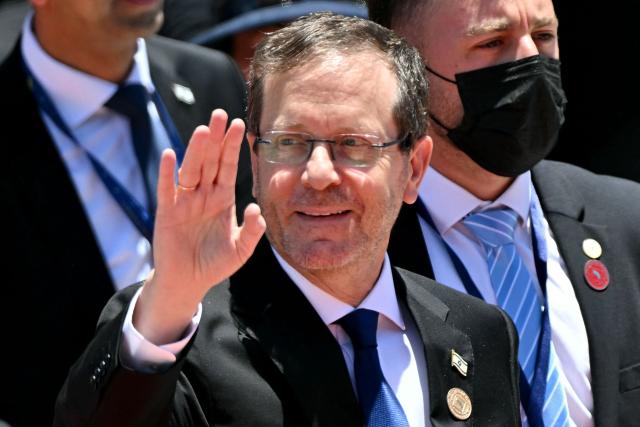 Israel's President Isaac Herzog was as he arrives for the inauguration ceremony of Costa Rica's president-elect Laura Fernandez, at the National Stadium in San Jose, on May 8, 2026. Costa Rican political scientist Laura Fernandez will be inaugurated as president on May 8, 2026, the latest right-winger to win power in Latin America on a promise to combat drug-related violence. (Photo by MARTIN BERNETTI / AFP)