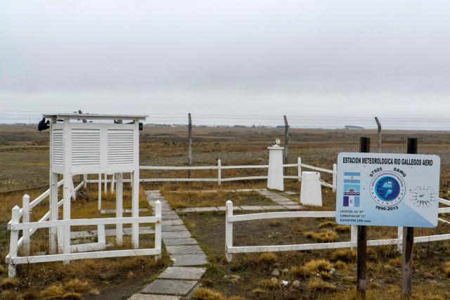 A view of observation field of the Argentine National Meteorological Service (SMN) next to the Piloto Civil Norberto Fernandez International Airport in Rio Gallegos, Santa Cruz province, Argentina on May 6, 2026. (Photo by WALTER DIAZ / AFP)