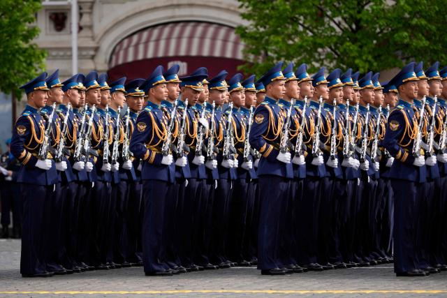 North Korean servicemen stand in a formation before the Victory Day military parade at Red Square in central Moscow on May 9, 2026. Russia celebrates the 81st anniversary of the Soviet Union's victory over Nazi Germany in World War Two (WWII). (Photo by Pavel Bednyakov / POOL / AFP)