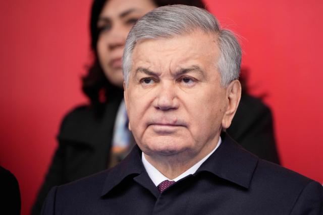 Uzbek President Shavkat Mirziyoyev attends the Victory Day military parade at Red Square in central Moscow on May 9, 2026. Russia celebrates the 81st anniversary of the Soviet Union's victory over Nazi Germany in World War Two (WWII). (Photo by Pavel Bednyakov / POOL / AFP)