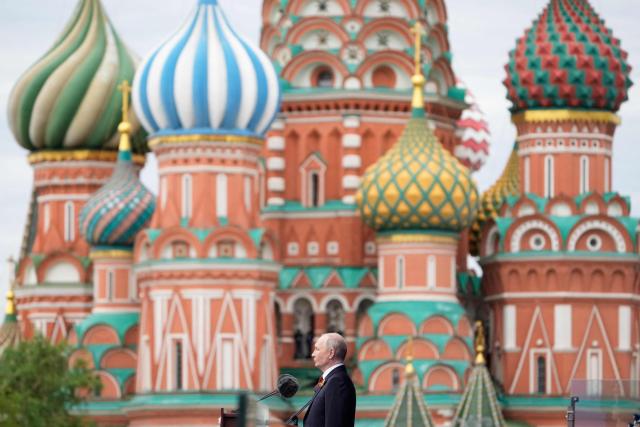 Russian President Vladimir Putin gives a speech during the Victory Day military parade at Red Square in central Moscow on May 9, 2026. Russia celebrates the 81st anniversary of the Soviet Union's victory over Nazi Germany in World War Two (WWII). (Photo by Pavel Bednyakov / POOL / AFP)
