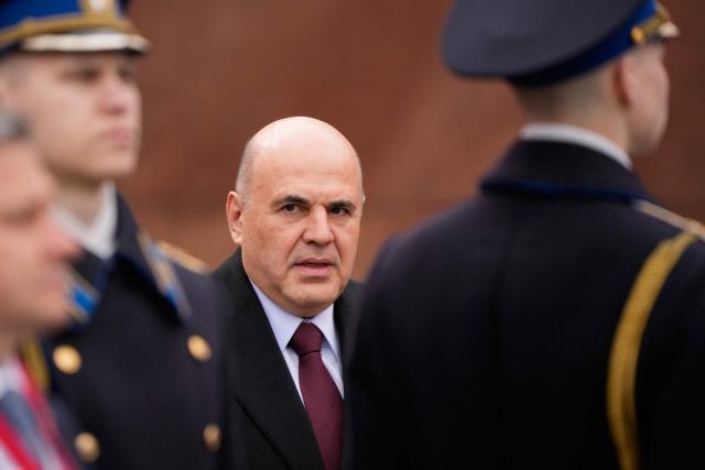 Russian Prime Minister Mikhail Mishustin attends the Victory Day military parade at Red Square in central Moscow on May 9, 2026. Russia celebrates the 81st anniversary of the Soviet Union's victory over Nazi Germany in World War Two (WWII). (Photo by Pavel Bednyakov / POOL / AFP)
