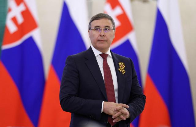 Russia's Minister of Science and Higher Education Valery Falkov attends a meeting between Russian President and Slovak Prime Minister in Moscow on May 9, 2026. (Photo by Ramil Sitdikov / POOL / AFP)