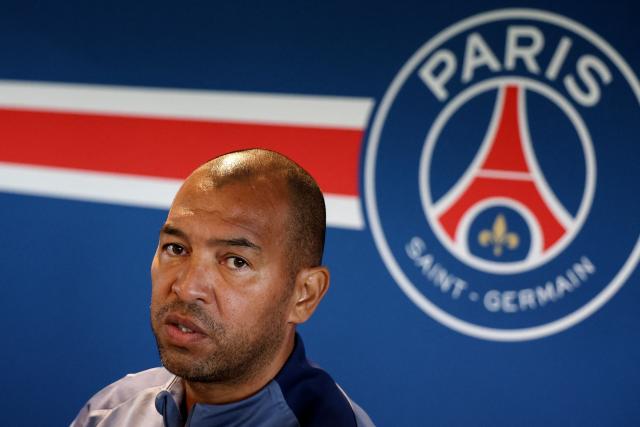 (FILES) Paulo Cesar, Brazilian head coach of Paris Saint Germain's women, answers journalists' questions on the eve of the D1 Women's football match against Lyon in Poissy, north-west of Paris on September 26, 2025. Having qualified for the French Women’s Cup final on May 10, 2026 in Valenciennes  against Lyon, Paris SG have turned things around after a difficult start of the season, during which the team was “undergoing a rebuild” and “lacked desire”, as manager Paulo Cesar, in his first season in charge of the Parisian side, he explained to AFP during an interview. (Photo by FRANCK FIFE / AFP)