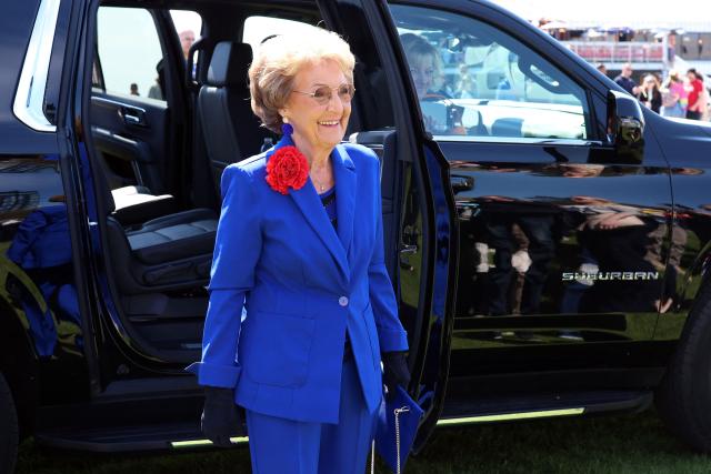 Princess Margriet of the Netherlands arrives at The Canadian Tulip Festival May 9, 2026 in Ottawa, Canada. Princess Margriet, who was born in Ottawa during World War II, is visiting Ottawa until May 11. (Photo by Dave Chan / AFP)