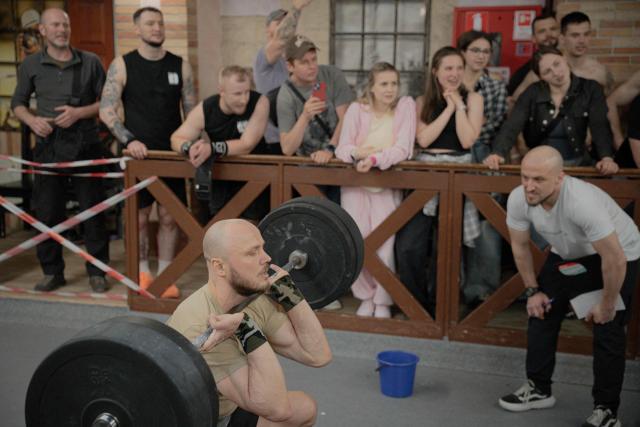 Veterans and servicemen participate in the finals of the Aventador Battle Crossfit competition in the Military category in Kharkiv on May 10, 2026, amid the Russian invasion of Ukraine. (Photo by Ivan SAMOILOV / AFP)