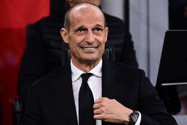 AC Milan's Italian coach Massimiliano Allegri looks on ahead of the Italian Serie A football match between AC Milan and Atalanta Bergamo at San Siro Stadium in Milan on May 10, 2026. (Photo by Piero CRUCIATTI / AFP)
