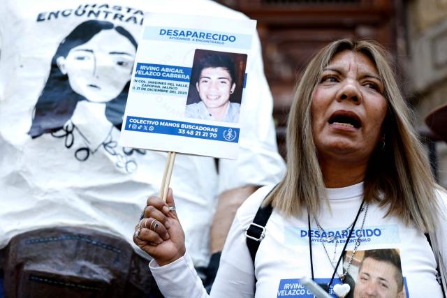 A woman searching for her missing son takes part a protest on Mother's Day, in Guadalajara, Jalisco state, Mexico, on May 10, 2026. (Photo by ULISES RUIZ / AFP)