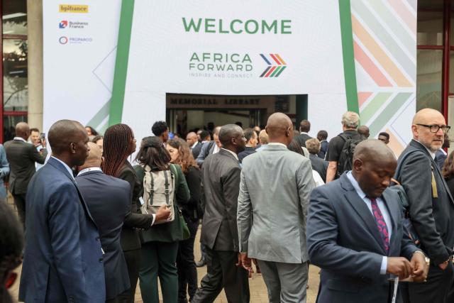 Delegates arrive at the Africa Forward summit in Nairobi on May 11, 2026. (Photo by Ludovic MARIN / AFP)