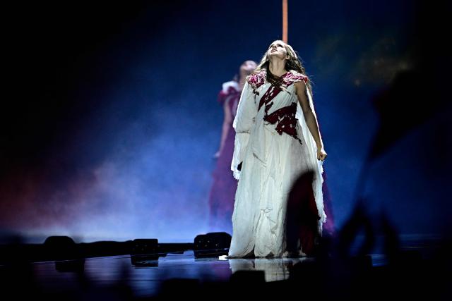 Croatian singers of band Lelek and representing Croatia with the song 'Andromeda'  perform during the first semi-final of the Eurovision Song Contest 2026 (ESC) at Wiener Stadthalle in Vienna, Austria on May 12, 2026. (Photo by Tobias SCHWARZ / AFP)