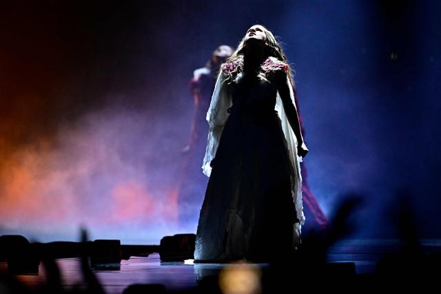 Croatian singers of band Lelek and representing Croatia with the song 'Andromeda'  perform during the first semi-final of the Eurovision Song Contest 2026 (ESC) at Wiener Stadthalle in Vienna, Austria on May 12, 2026. (Photo by Tobias SCHWARZ / AFP)