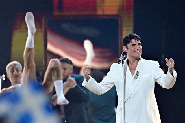 Italian singer Sal Da Vinci, representing Italy with the song 'Per Sempre Si', performs during the first semi-final of the Eurovision Song Contest 2026 (ESC) at Wiener Stadthalle in Vienna, Austria on May 12, 2026. (Photo by Tobias SCHWARZ / AFP)