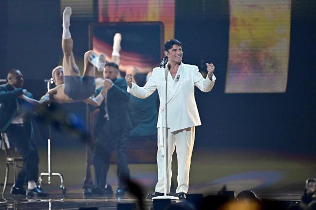 Italian singer Sal Da Vinci, representing Italy with the song 'Per Sempre Si', performs during the first semi-final of the Eurovision Song Contest 2026 (ESC) at Wiener Stadthalle in Vienna, Austria on May 12, 2026. (Photo by Tobias SCHWARZ / AFP)