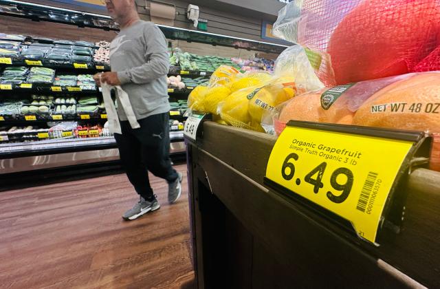 A man shops in a supermarket in Alhambra, California on May 12, 2026. Consumer inflation in the United States hit a three-year high in April, with the economic fallout of US President Donald Trump's Iran war rippling through the world's largest economy. The consumer price index (CPI) rose 3.8 percent year-on-year, up from March's 3.3 percent figure, the US Bureau of Labor Statistics (BLS) said on Tuesday. (Photo by Frederic J. BROWN / AFP)