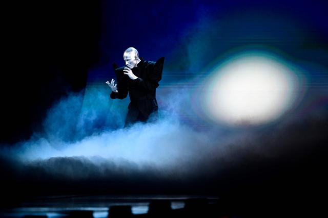 Lithuanian singer Lion Ceccah, representing Lithuania with the song 'Solo Quiero Mas',  performs during the first semi-final of the Eurovision Song Contest 2026 (ESC) at Wiener Stadthalle in Vienna, Austria on May 12, 2026. (Photo by Tobias SCHWARZ / AFP)