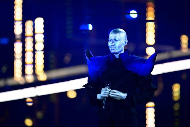Lithuanian singer Lion Ceccah, representing Lithuania with the song 'Solo Quiero Mas',  performs during the first semi-final of the Eurovision Song Contest 2026 (ESC) at Wiener Stadthalle in Vienna, Austria on May 12, 2026. (Photo by Tobias SCHWARZ / AFP)