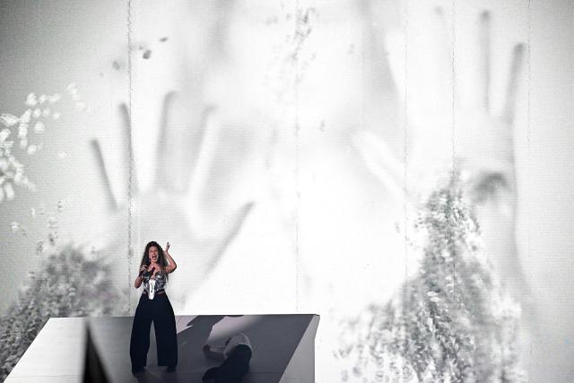 Polish singer Alicja Szemplinska, aka Alicja and representing Poland with the song 'Pray',  performs during the first semi-final of the Eurovision Song Contest 2026 (ESC) at Wiener Stadthalle in Vienna, Austria on May 12, 2026. (Photo by Tobias SCHWARZ / AFP)