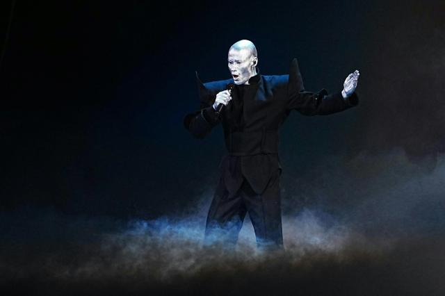 Lithuanian singer Lion Ceccah, representing Lithuania with the song 'Solo Quiero Mas',  performs during the first semi-final of the Eurovision Song Contest 2026 (ESC) at Wiener Stadthalle in Vienna, Austria on May 12, 2026. (Photo by GEORG HOCHMUTH / APA / AFP) / Austria OUT