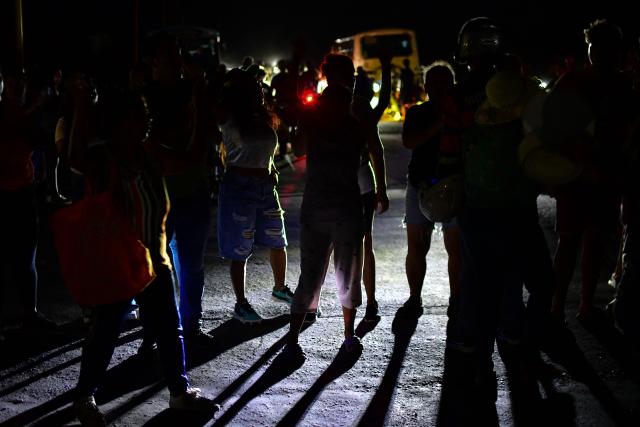 Residents of City Plaza neighborhood protest the lack of electricity and water in Valencia, Venezuela on May 12, 2026. (Photo by Jacinto Oliveros str / AFP)